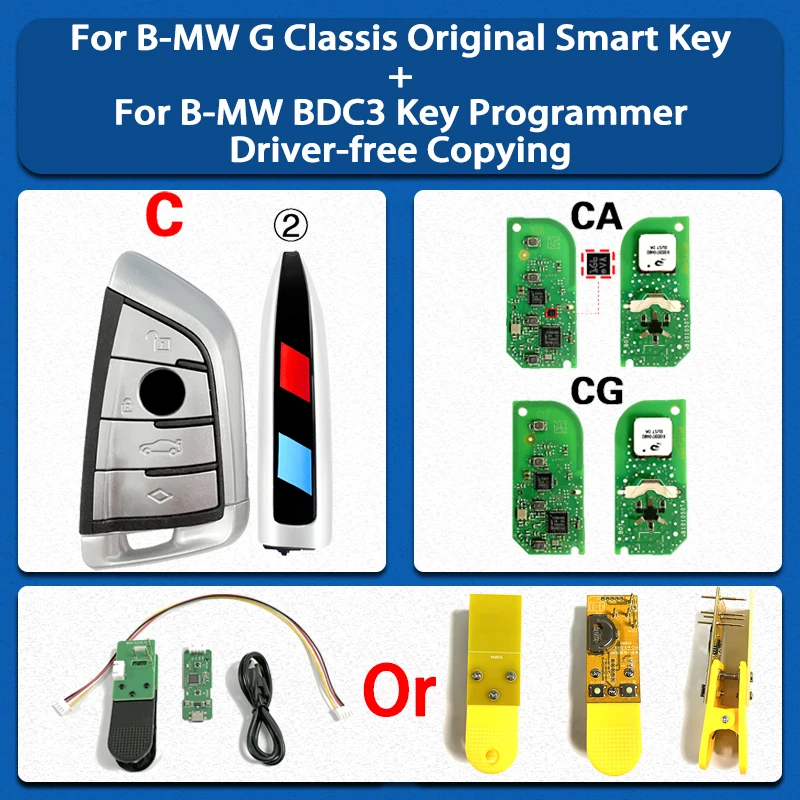 CN006133 Original 4Buttons Smart Key N5F-ID21A 49Chip 434MHz For B-MW G Classis+For B-MW BDC3 Key Programmer Driver-free Copying