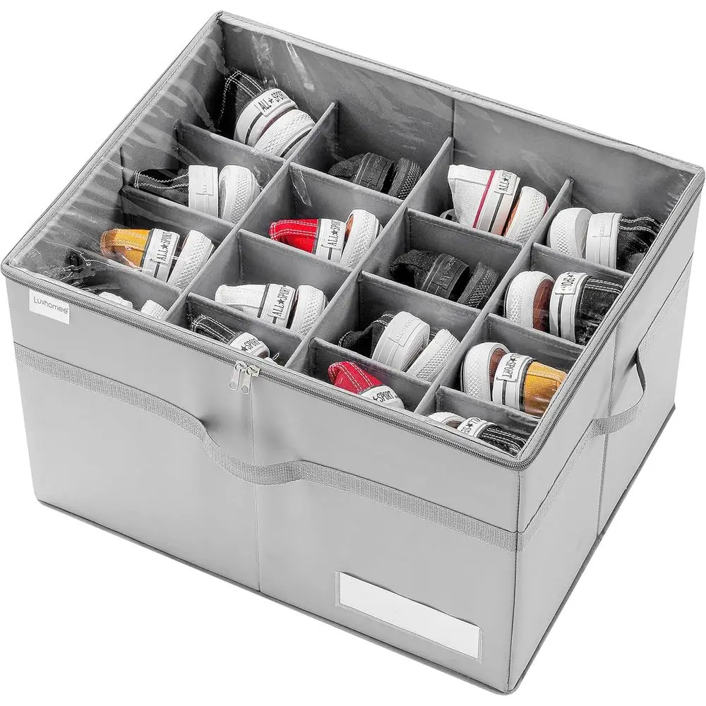 Shoe Organizer, Closet, 16 Pairs, Large Shoe Box Storage Containers, Clear Oldable Shoe Storage Bins w/Bottom Support, Space Sav
Shoe Organizer, Closet, 16 Pairs, Large Shoe Box Storage Containers, Clear Oldable Shoe Storage Bins w/Bottom Support, Space Sav