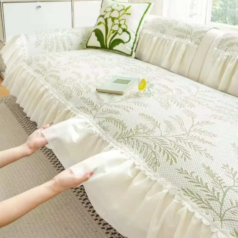 Cool Feeling Ice Silk Fluffy Quilted Skirt Hem Sofa Cover Anti-slip Jacquard Floral Plants Seat Cushion Pads Furniture Protector
Cool Feeling Ice Silk Fluffy Quilted Skirt Hem Sofa Cover Anti-slip Jacquard Floral Plants Seat Cushion Pads Furniture Protector