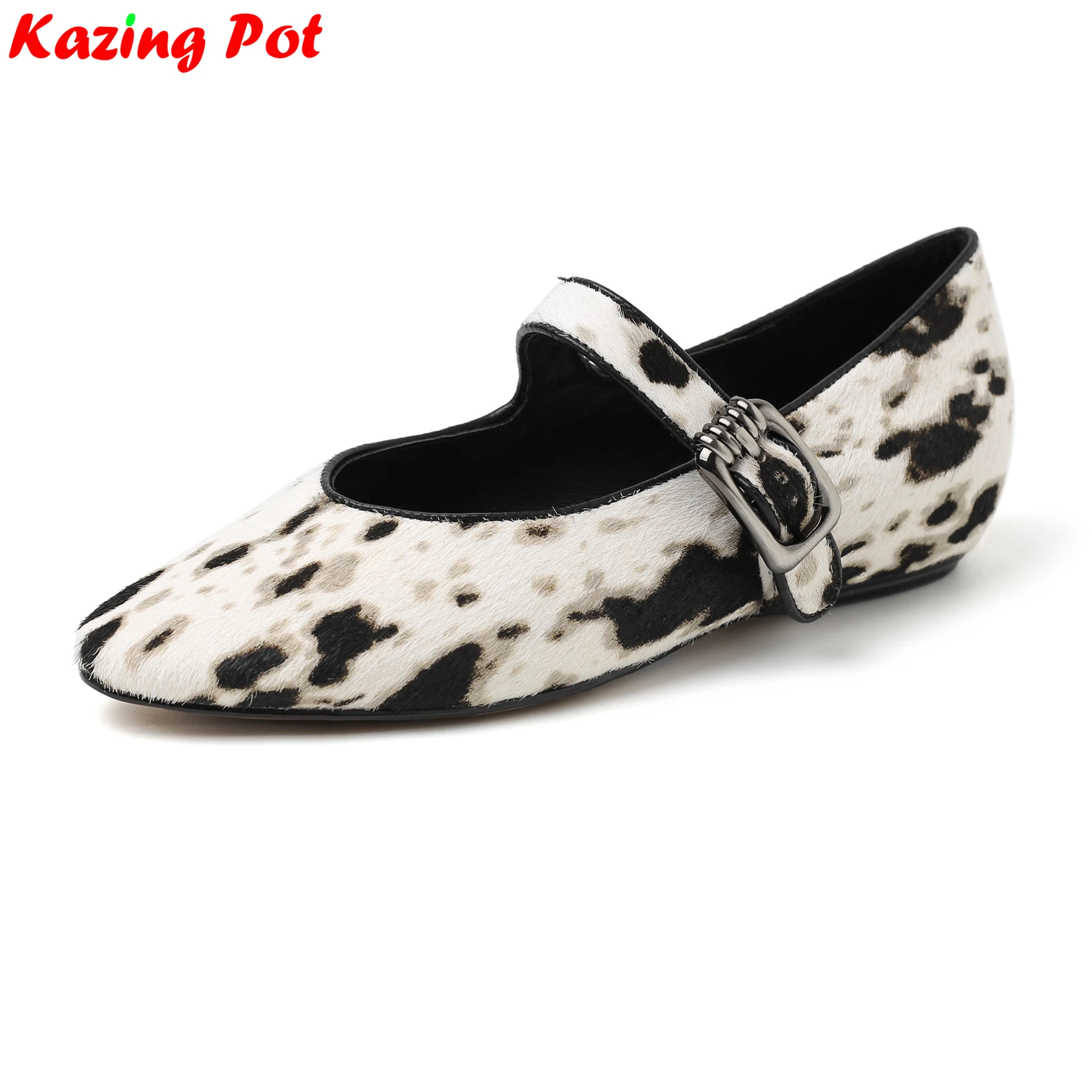 Krazing Pot Horsehair Leopard Round Toe Summer Modern Street Wear Mary Janes Buckle Strap Brand Dance Shallow Dating Women Flats
Krazing Pot Horsehair Leopard Round Toe Summer Modern Street Wear Mary Janes Buckle Strap Brand Dance Shallow Dating Women Flats