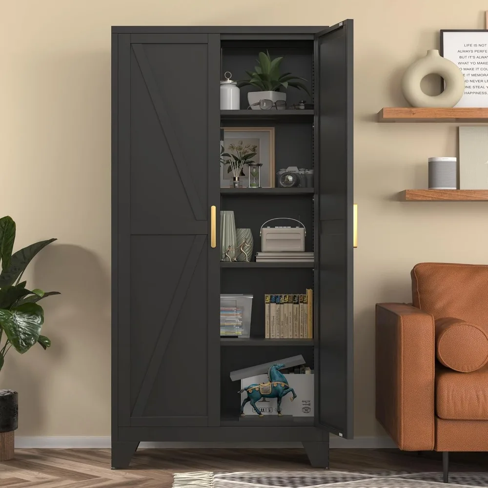 Black Farmhouse Storage Kitchen Pantry Cabinet with 2 Barn Door,4 Adjustable Shelves and Legs, for Cupboard/Dining Room/Bathroom
Black Farmhouse Storage Kitchen Pantry Cabinet with 2 Barn Door,4 Adjustable Shelves and Legs, for Cupboard/Dining Room/Bathroom
