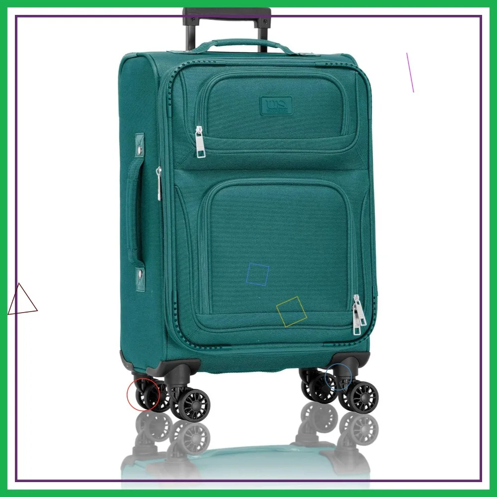 Lightweight Teal Rolling Carry-on Suitcase with 4-Wheel Design for Easy Travel
Lightweight Teal Rolling Carry-on Suitcase with 4-Wheel Design for Easy Travel