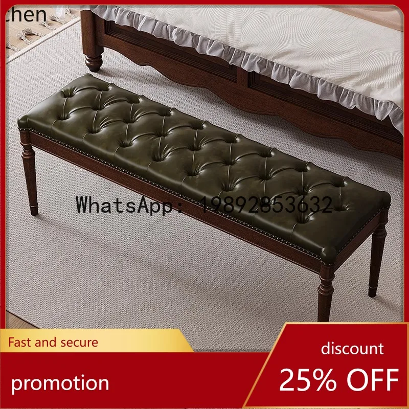 YFY End Stool Vintage Country Bedroom Solid Wood Genuine Leather Long Stool Home High-End Simple Shoe Changing Stool
YFY End Stool Vintage Country Bedroom Solid Wood Genuine Leather Long Stool Home High-End Simple Shoe Changing Stool