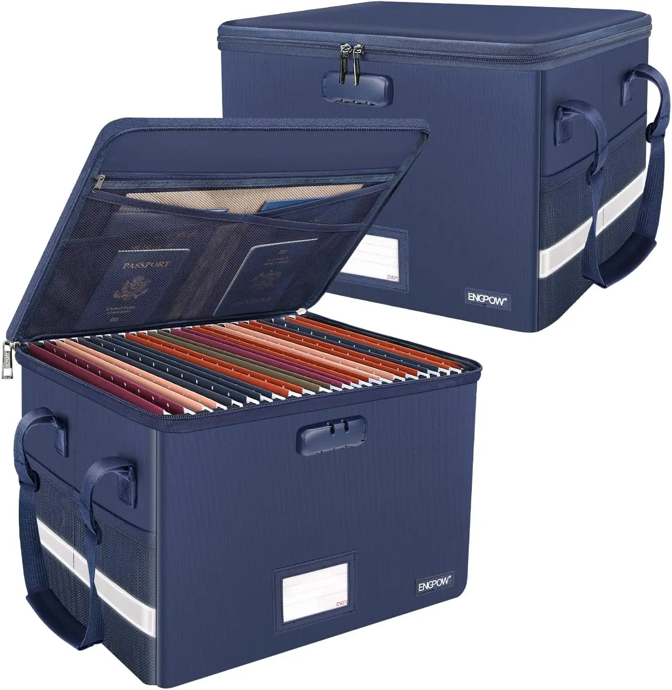 File Box with Lock, Fireproof Document Organizer with Pockets, Collapsible Filing Cabinet with Handle for Home Office, Blue, 2
File Box with Lock, Fireproof Document Organizer with Pockets, Collapsible Filing Cabinet with Handle for Home Office, Blue, 2