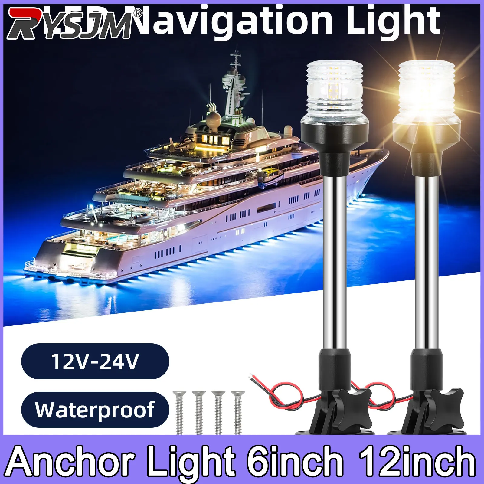 Anchor Light 6inch 12inch Boat Stern Light Waterproof Fold Down Marine Navigation Lights for Boats LED for Pontoon Sailing
Anchor Light 6inch 12inch Boat Stern Light Waterproof Fold Down Marine Navigation Lights for Boats LED for Pontoon Sailing