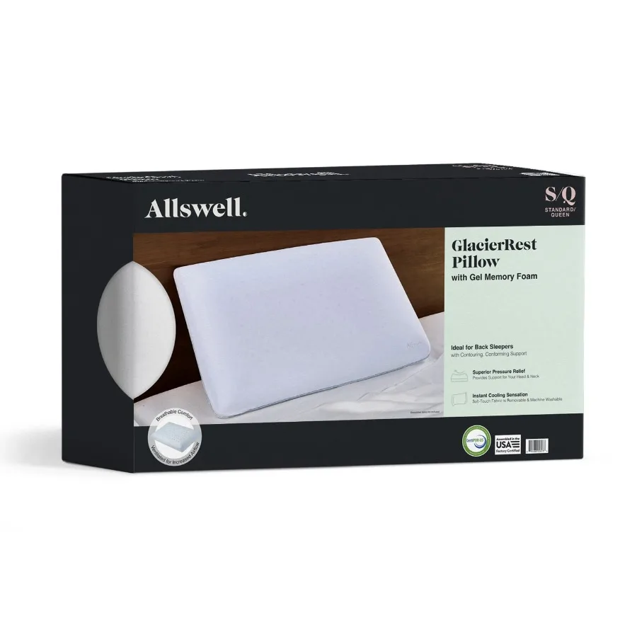 Memory Foam Bed Pillow Adult Standard Queen GlacierRest Gel-Infused
Memory Foam Bed Pillow Adult Standard Queen GlacierRest Gel-Infused