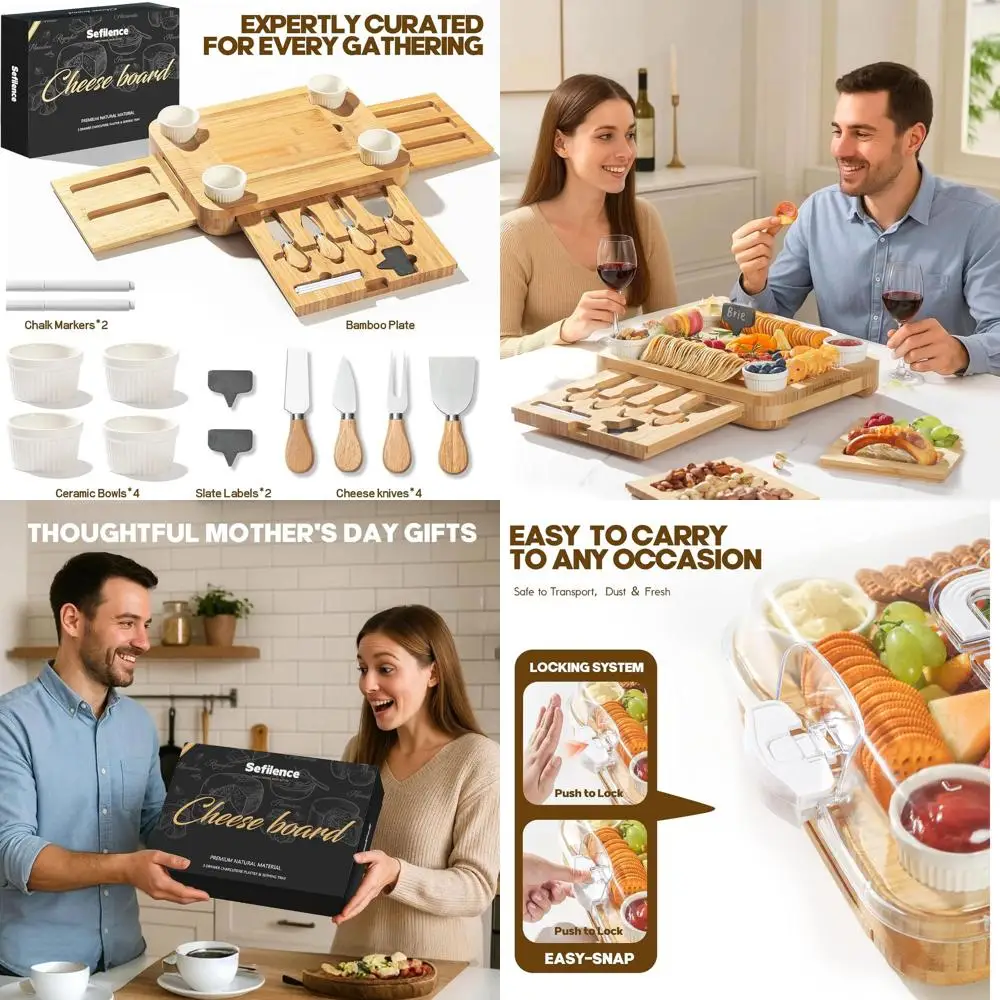 Доска для мясных изделий с крышкой и ручкой, портативная коробка для закусок, разделочная доска с 3 скрытыми ящиками для вечеринок, путешествий
Доска для мясных изделий с крышкой и ручкой, портативная коробка для закусок, разделочная доска с 3 скрытыми ящиками для вечеринок, путешествий