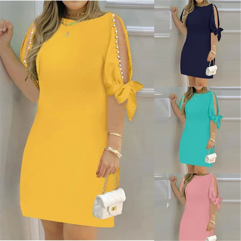 Womens Split Half Sleeve Bowknot Cuffs Solid Color Loose A-Line Midi Long Dress Dropship
Womens Split Half Sleeve Bowknot Cuffs Solid Color Loose A-Line Midi Long Dress Dropship