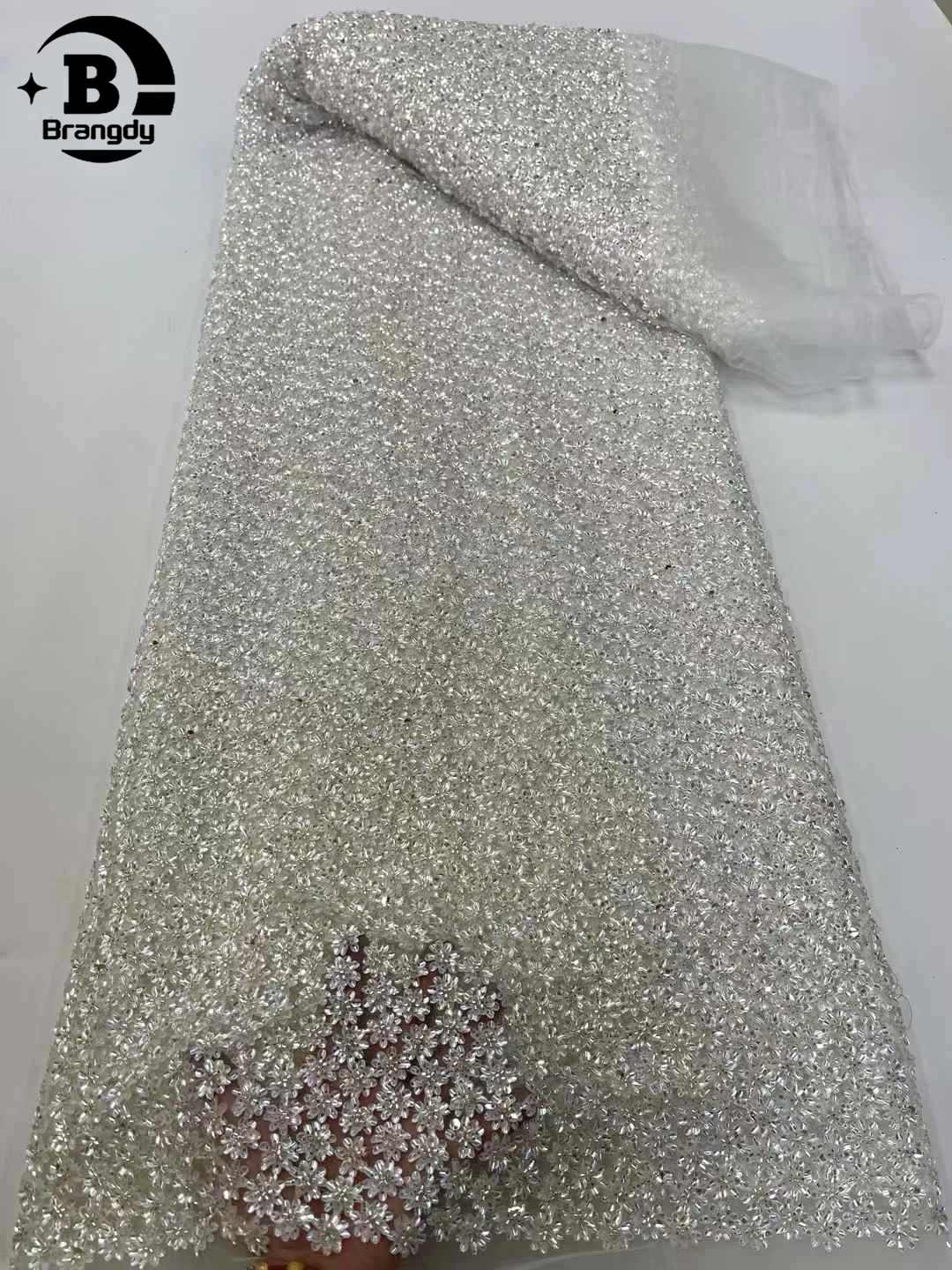 White African Beaded Sequins Embroidered Flower Net Lace 2025 Bridal French Lace Tulle Fabric Nigerian Wedding Dress Sewing
White African Beaded Sequins Embroidered Flower Net Lace 2025 Bridal French Lace Tulle Fabric Nigerian Wedding Dress Sewing