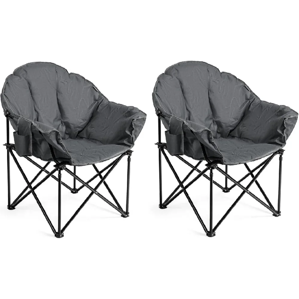 2 Packs Oversized Camping Chair, Cushion Padded Moon Round Saucer Chair w/Cup Holder & Carry Bag, Portable Camp Chair, Outdoor
2 Packs Oversized Camping Chair, Cushion Padded Moon Round Saucer Chair w/Cup Holder & Carry Bag, Portable Camp Chair, Outdoor