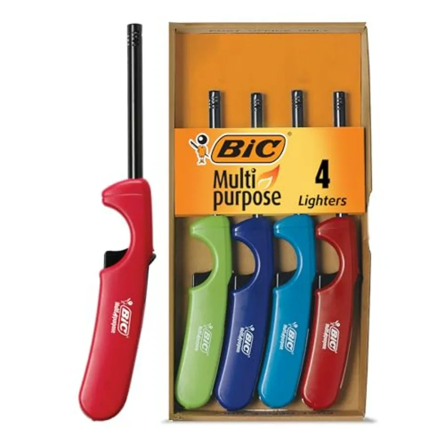 Multi-purpose Lighters, Long Metal Wand for Grills and Fireplaces, Classic Collection, 4-Pack Colors May Vary
Multi-purpose Lighters, Long Metal Wand for Grills and Fireplaces, Classic Collection, 4-Pack Colors May Vary