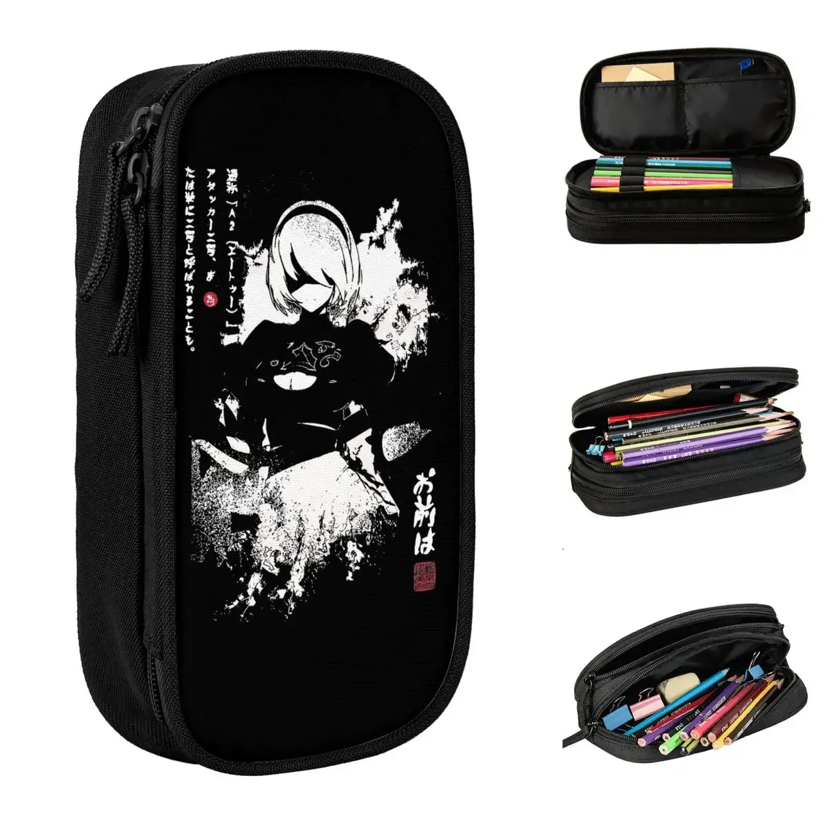 Large Pencil Pouch NieR Automata 2B Japan Cosplay Game Lover Merch Double Layer Pencil Box Girl Make Up Bag Birthday Gift
Large Pencil Pouch NieR Automata 2B Japan Cosplay Game Lover Merch Double Layer Pencil Box Girl Make Up Bag Birthday Gift