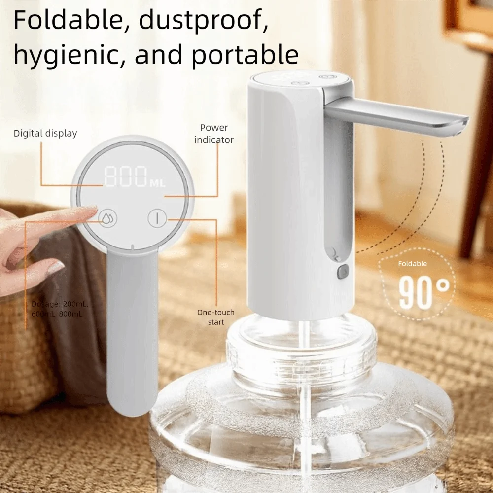 Электрический диспенсер для воды с зарядкой через USB, складной носик, светодиодный дисплей, умный водяной насос, тихая работа, 3-скоростная регулировка
Электрический диспенсер для воды с зарядкой через USB, складной носик, светодиодный дисплей, умный водяной насос, тихая работа, 3-скоростная регулировка