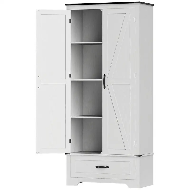 HOMCOM 72" Farmhouse Pantry Cabinet with Adjustable Shelves, Kitchen Pantry Cabinet with 2 Doors, Distressed White
HOMCOM 72" Farmhouse Pantry Cabinet with Adjustable Shelves, Kitchen Pantry Cabinet with 2 Doors, Distressed White