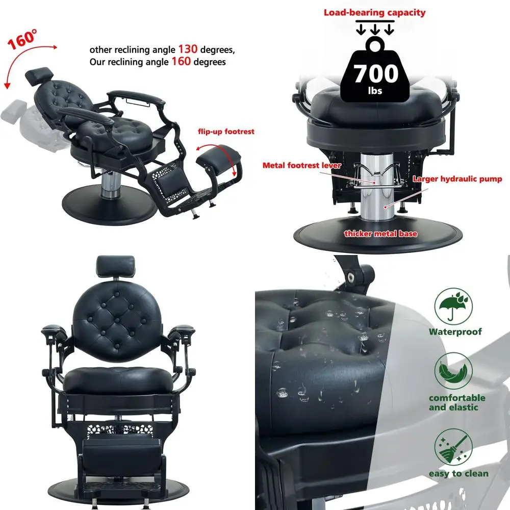 Классическое парикмахерское кресло-реклайнер для салонов, стрижки и татуировок (черное)
Классическое парикмахерское кресло-реклайнер для салонов, стрижки и татуировок (черное)