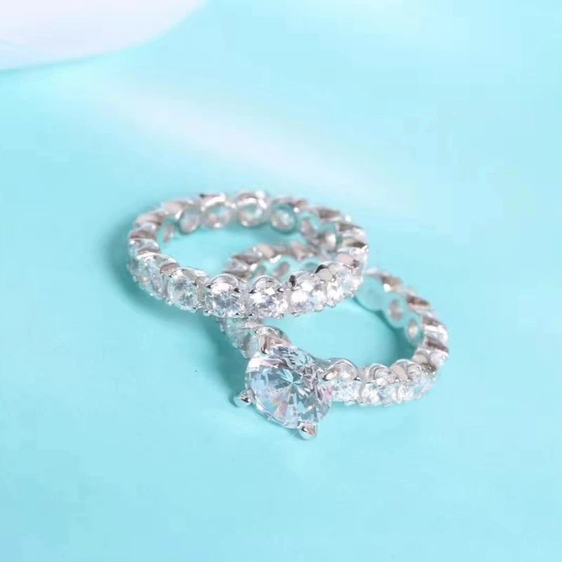 925 Sterling Silver 2 Carat Diamond Engagement Ring Sets Luxury Finger Ring Fashion Jewelry For Women
925 Sterling Silver 2 Carat Diamond Engagement Ring Sets Luxury Finger Ring Fashion Jewelry For Women