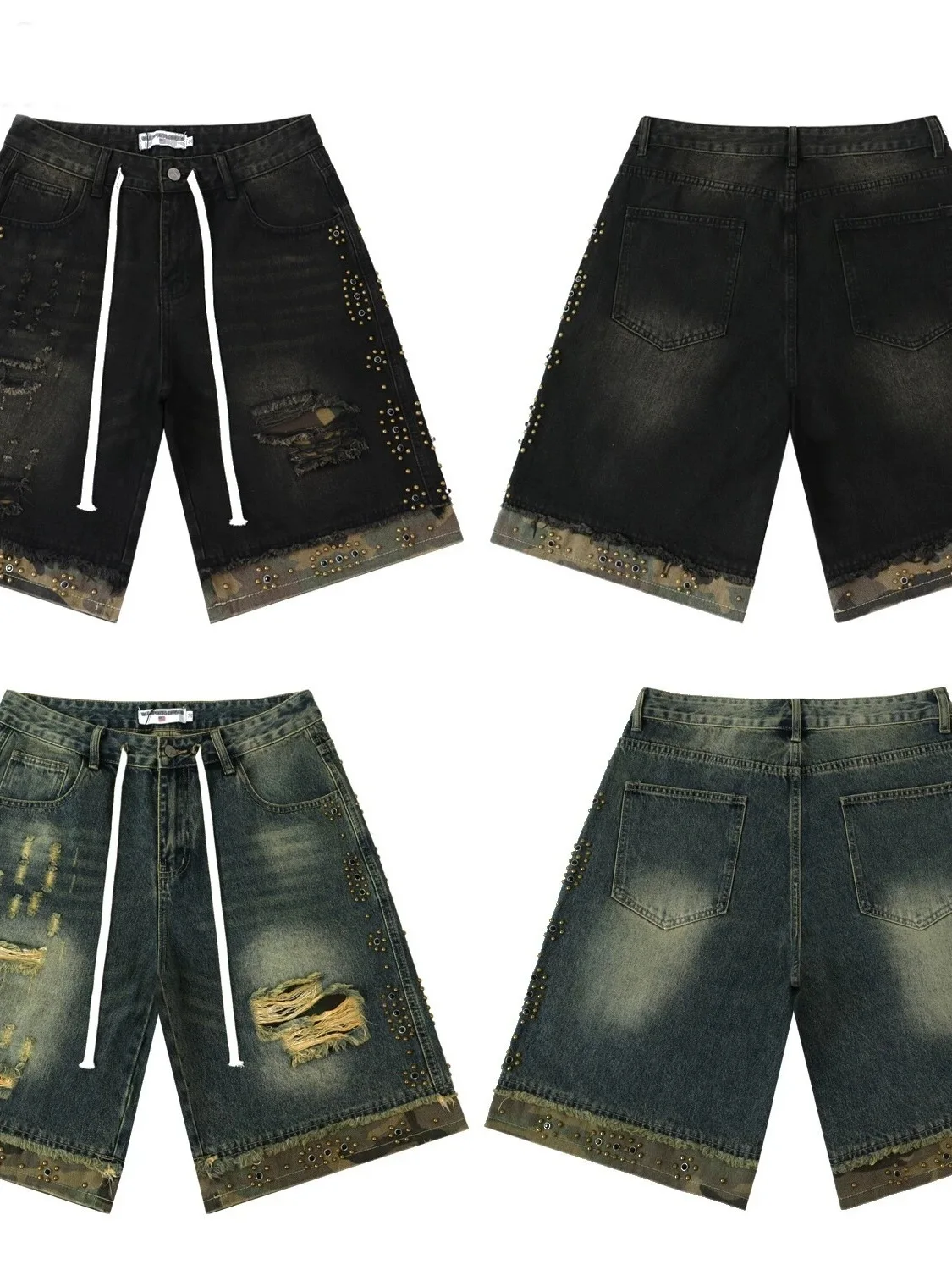 Vale Valley Street Style Ripped Rivet Decorated Denim Shorts Loose Straight Leg Worn Look Five-Quarter Length Trendy Men's ...
Vale Valley Street Style Ripped Rivet Decorated Denim Shorts Loose Straight Leg Worn Look Five-Quarter Length Trendy Men's ...
