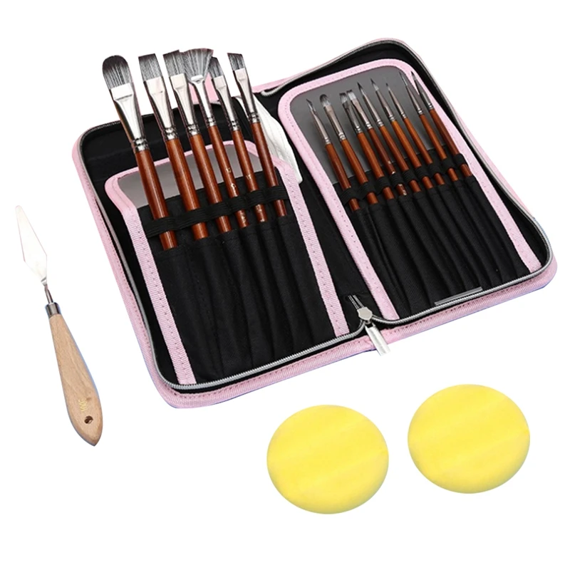 18Pcs Artist Painting Brush Set Wood Handles Paint Brushes Hair With Painting Knife Sponge Paint Acrylics Painting
18Pcs Artist Painting Brush Set Wood Handles Paint Brushes Hair With Painting Knife Sponge Paint Acrylics Painting