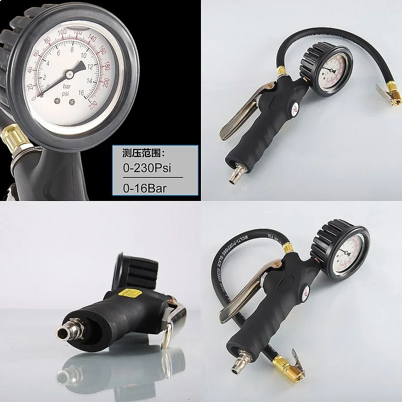 Silicone oil large screen tire pressure gauge inflation gun with deflator and stress testing instrument
Silicone oil large screen tire pressure gauge inflation gun with deflator and stress testing instrument
