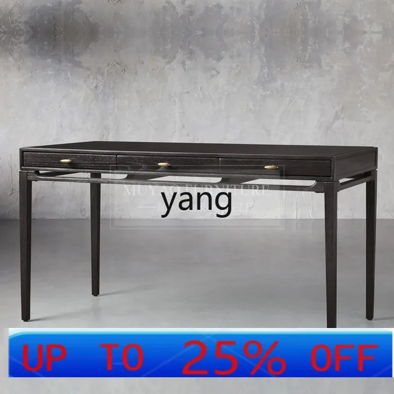 LMM Vintage Solid Wood Desk Simple Modern Black Home Use
LMM Vintage Solid Wood Desk Simple Modern Black Home Use