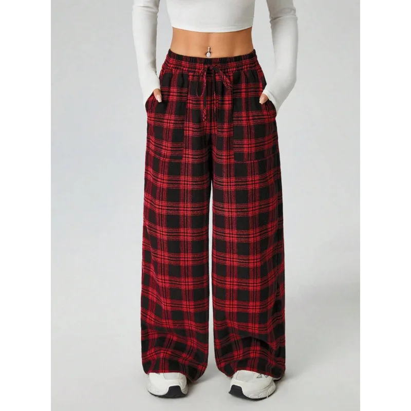 Neutral Plaid Wide Leg Casual Pants Female Spring Season Other Material 100% Comfortable Loose Fit Trousers for Women
Neutral Plaid Wide Leg Casual Pants Female Spring Season Other Material 100% Comfortable Loose Fit Trousers for Women