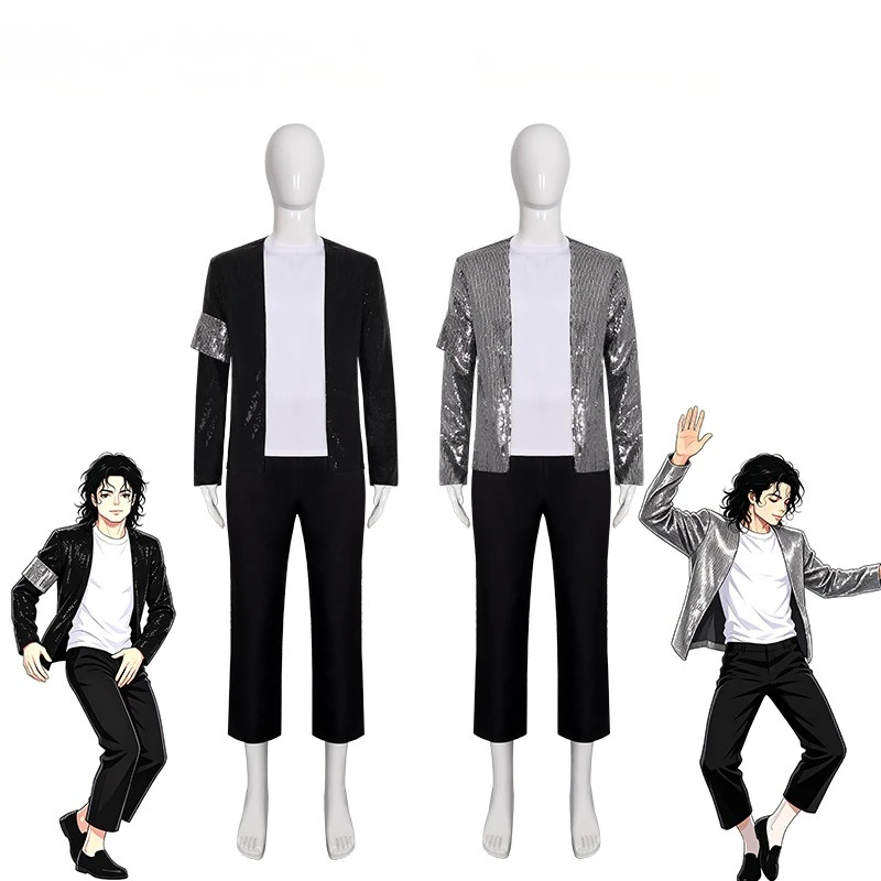 Michael Jackson Cosplay Costume Dance Star Halloween Carnival Party Superstar Singer 80s 90s Hip Hop Stage Performance Outfits
Michael Jackson Cosplay Costume Dance Star Halloween Carnival Party Superstar Singer 80s 90s Hip Hop Stage Performance Outfits
