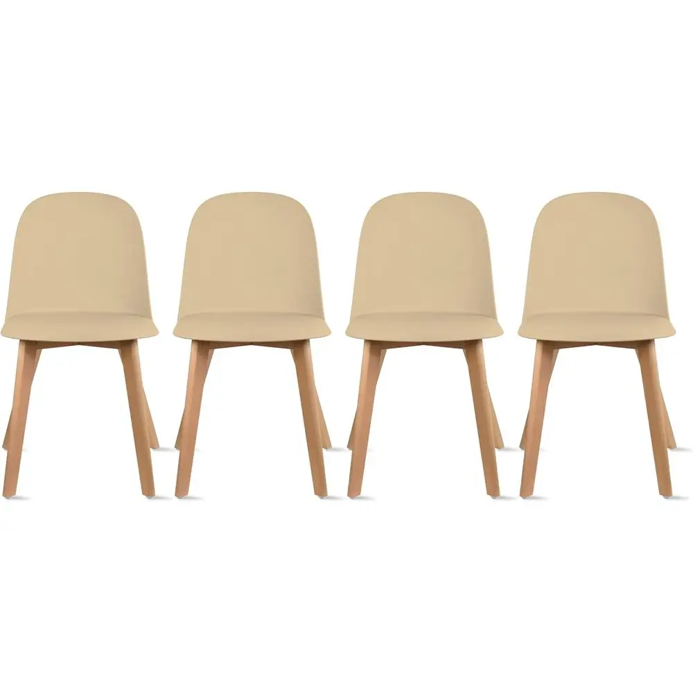 Elegant 4-Piece Dining Chair Set | Beige Plastic Shell Seats with Wooden Legs | Suitable for Indoor and Outdoor | Perfect for Ho
Elegant 4-Piece Dining Chair Set | Beige Plastic Shell Seats with Wooden Legs | Suitable for Indoor and Outdoor | Perfect for Ho