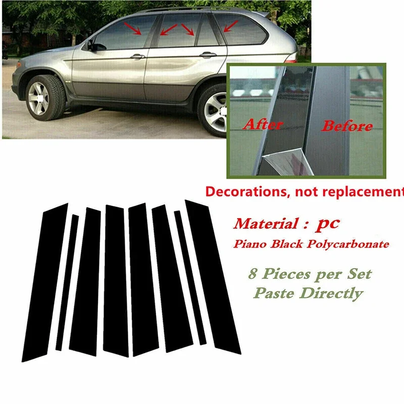 8Pcs for BMW X5 E53 2000 2001 2002 2003 2004 2005 2006 Car Door Window Decoration Trim Pillar Posts Cover Kits Styling Stickers
8Pcs for BMW X5 E53 2000 2001 2002 2003 2004 2005 2006 Car Door Window Decoration Trim Pillar Posts Cover Kits Styling Stickers