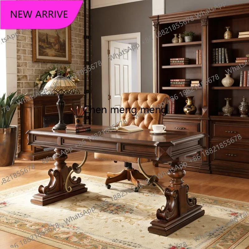 CC American antique size apartment desk all solid wood metal decorative computer desk desk
CC American antique size apartment desk all solid wood metal decorative computer desk desk