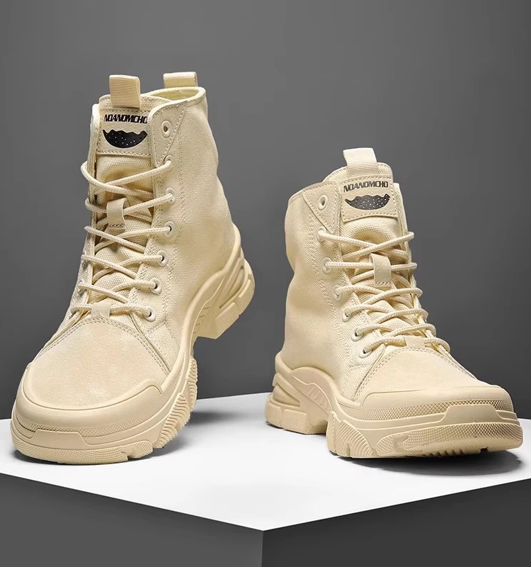 Мужские повседневные высокие кеды Canvas oes 2022, новые весенние универсальные рабочие ботинки, дышащие ботинки для защиты труда, прочные сапоги... 
Мужские повседневные высокие кеды Canvas oes 2022, новые весенние универсальные рабочие ботинки, дышащие ботинки для защиты труда, прочные сапоги...