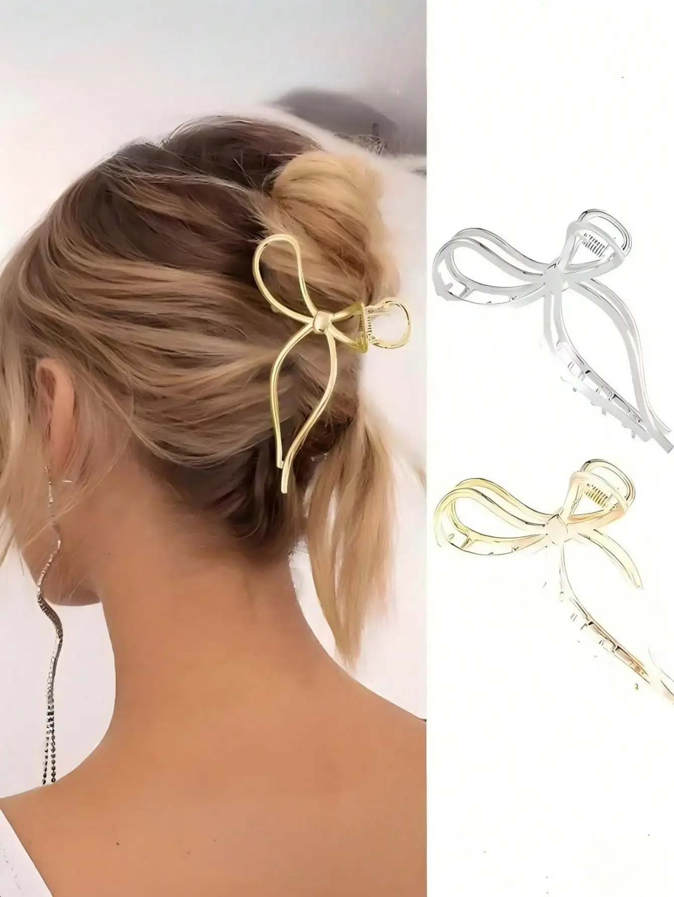 1 Pack 11.5cm Hollow Bow Ribbon Metal Hair Clips, Suitable For Daily Wear Summer Outfits Claw Clips Beach Accessories Vacay,Travel,Birthday
1 Pack 11.5cm Hollow Bow Ribbon Metal Hair Clips, Suitable For Daily Wear Summer Outfits Claw Clips Beach Accessories Vacay,Travel,Birthday