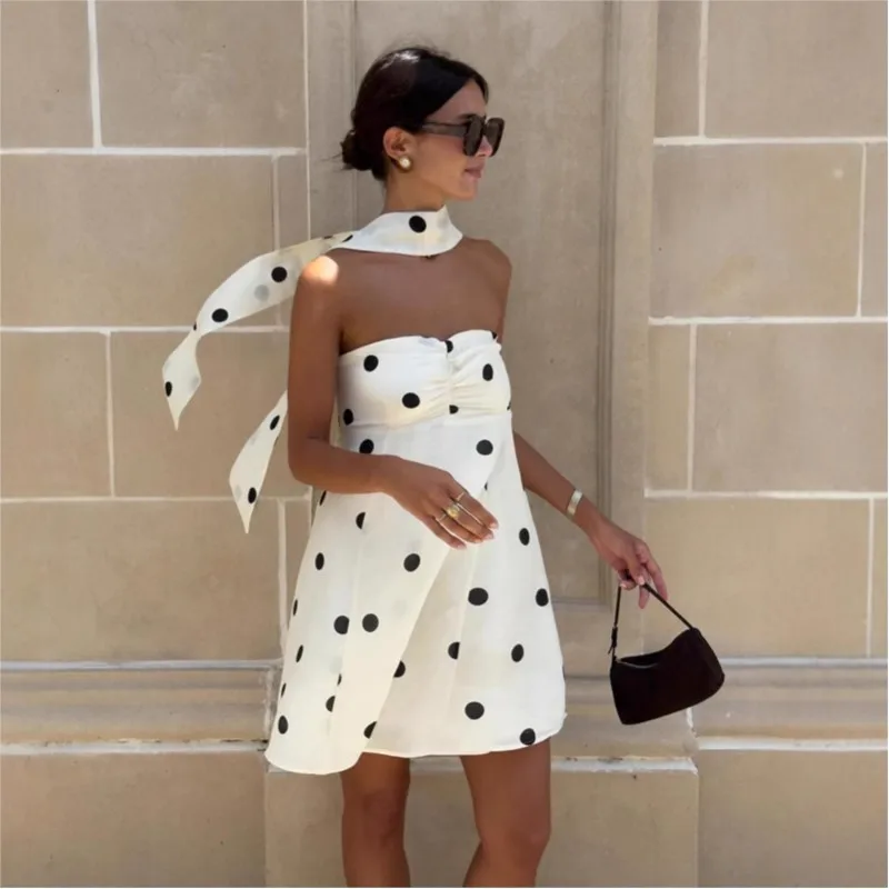 Polka Dot Mini Dress For Women Print Tube Top Dress 2026 Summer New Loose Slimming Sleeveless Elegant Fashion Casual Ropa Mujer
Polka Dot Mini Dress For Women Print Tube Top Dress 2026 Summer New Loose Slimming Sleeveless Elegant Fashion Casual Ropa Mujer