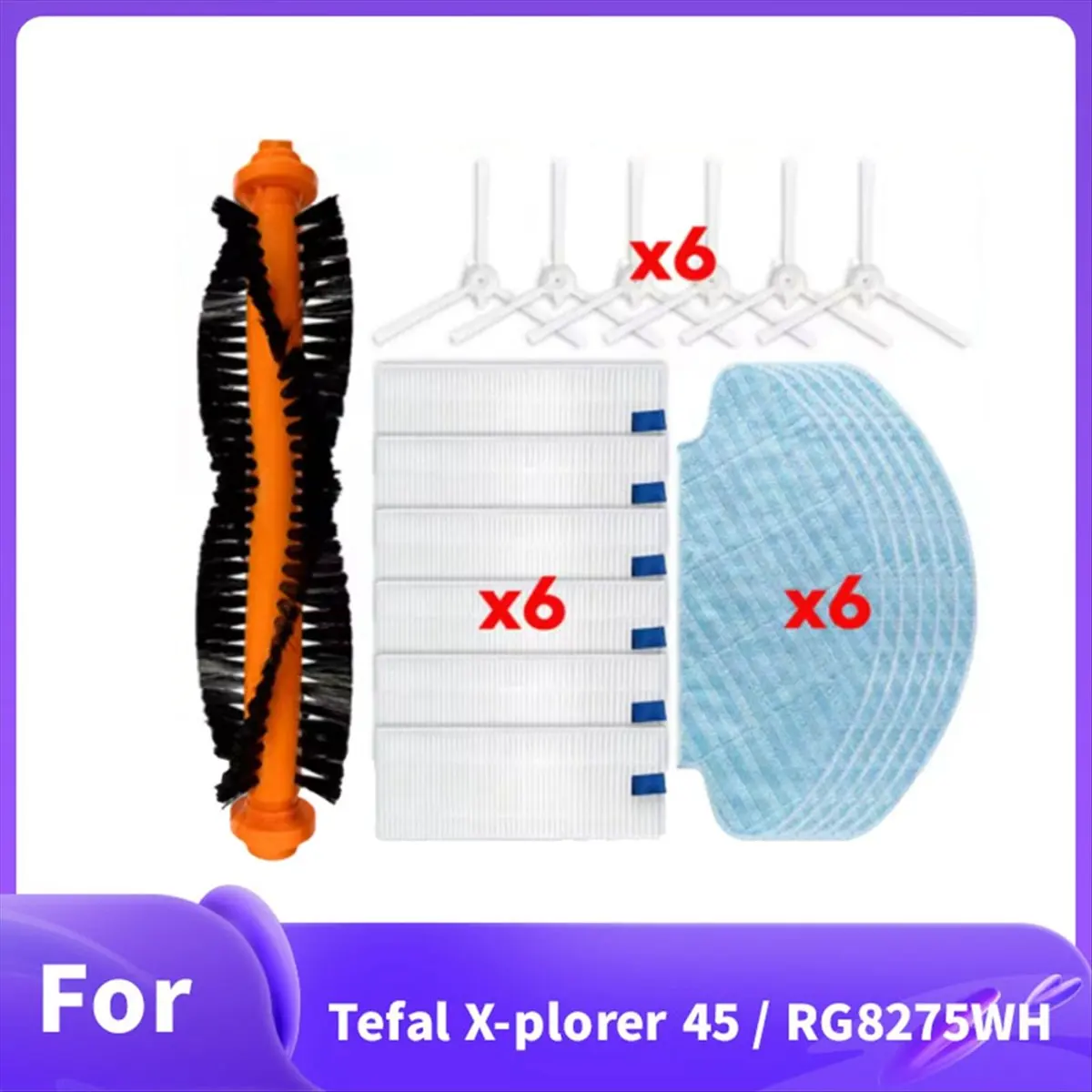 Набор аксессуаров A42F из 19 предметов для пылесоса Tefal X-Plorer 45 / RG8275WH: основная и боковые щетки, насадка для влажной уборки, фильтр
Набор аксессуаров A42F из 19 предметов для пылесоса Tefal X-Plorer 45 / RG8275WH: основная и боковые щетки, насадка для влажной уборки, фильтр