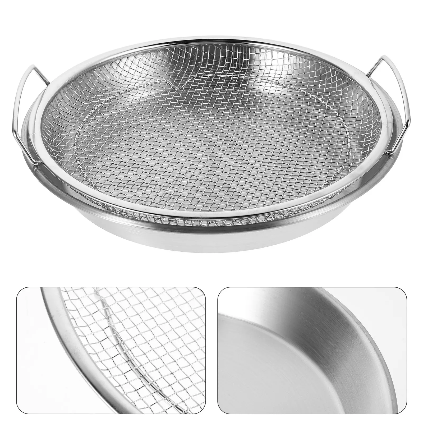1Set Stainless Steel Oil Drain Rack with Fine Frying Mesh Basket Large Capacity Kitchen Food Strainer Drain Net Pan for Fried
1Set Stainless Steel Oil Drain Rack with Fine Frying Mesh Basket Large Capacity Kitchen Food Strainer Drain Net Pan for Fried