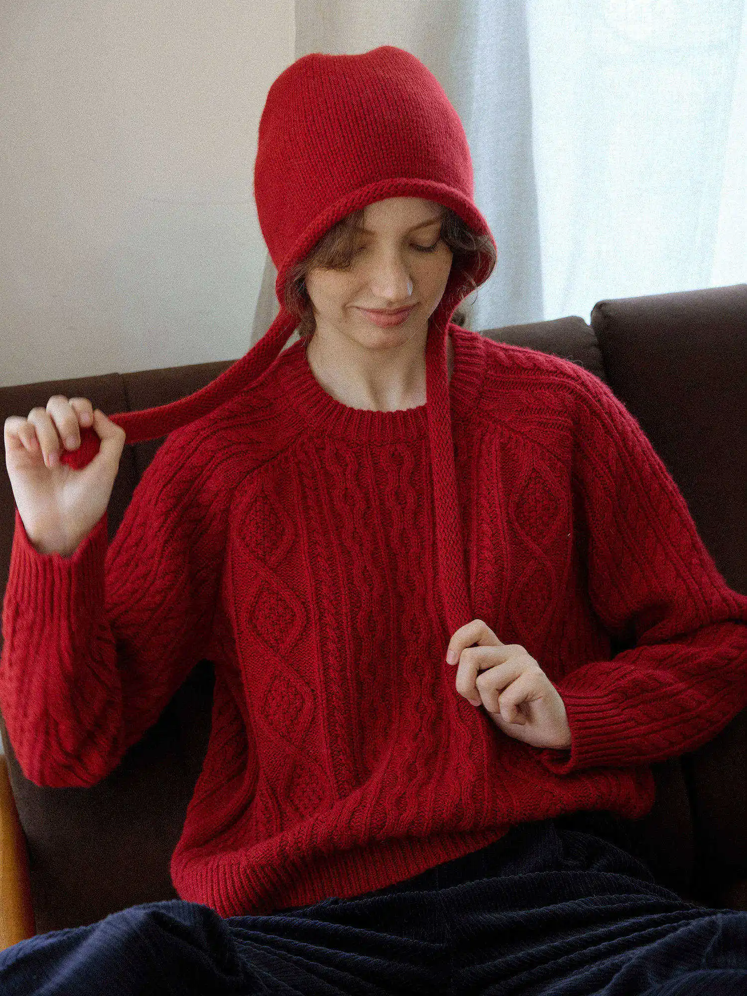 Retro Red round Ne Thi Knit Sweater Women's Autumn Winter Warm Loose Full Wool Knitted Top Thiened Cozy Long Sve Cre...
Retro Red round Ne Thi Knit Sweater Women's Autumn Winter Warm Loose Full Wool Knitted Top Thiened Cozy Long Sve Cre...