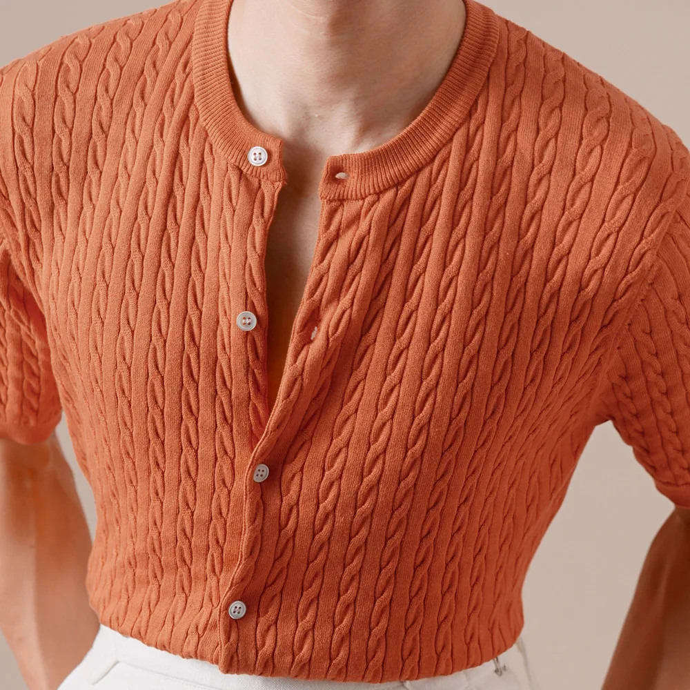 Summer Tencel Cotton Jacquard Knit Cardigan Men's Short Sleeve Thin Round Neck Draped Casual Business T-Shirt Breathable Polo
Summer Tencel Cotton Jacquard Knit Cardigan Men's Short Sleeve Thin Round Neck Draped Casual Business T-Shirt Breathable Polo
