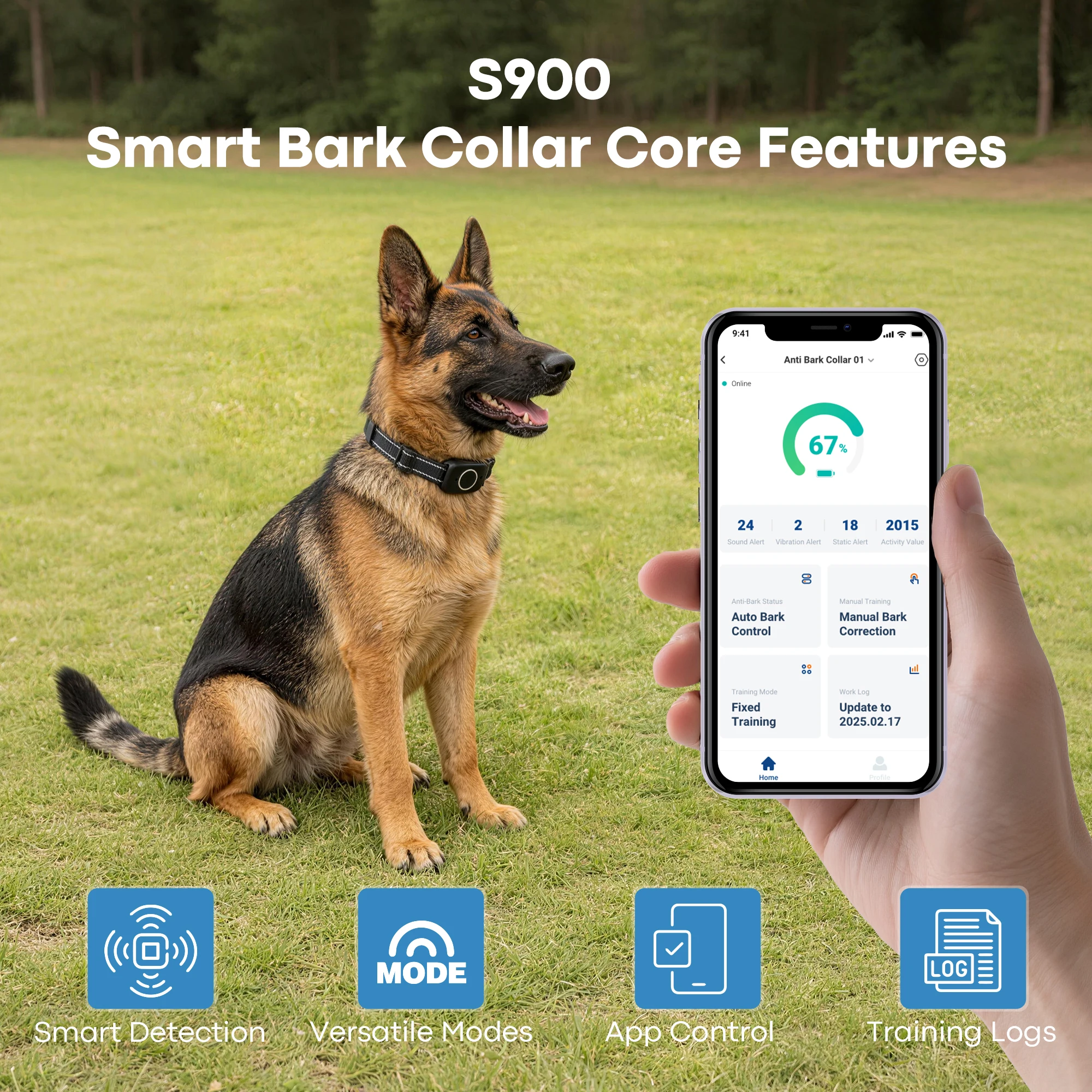 hit productBluetooth APP Control Rechargeable IP67 Waterproof Smart Training Collar for Pet Dogs Automatic Shock Anti-Barking Co
hit productBluetooth APP Control Rechargeable IP67 Waterproof Smart Training Collar for Pet Dogs Automatic Shock Anti-Barking Co