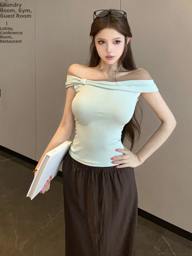 Sexy Pure Desire Color Block Knot Short Sleeve T-Shirt And A-Line Skirt Set Casual Versatile Summer Outfit for...
Sexy Pure Desire Color Block Knot Short Sleeve T-Shirt And A-Line Skirt Set Casual Versatile Summer Outfit for...