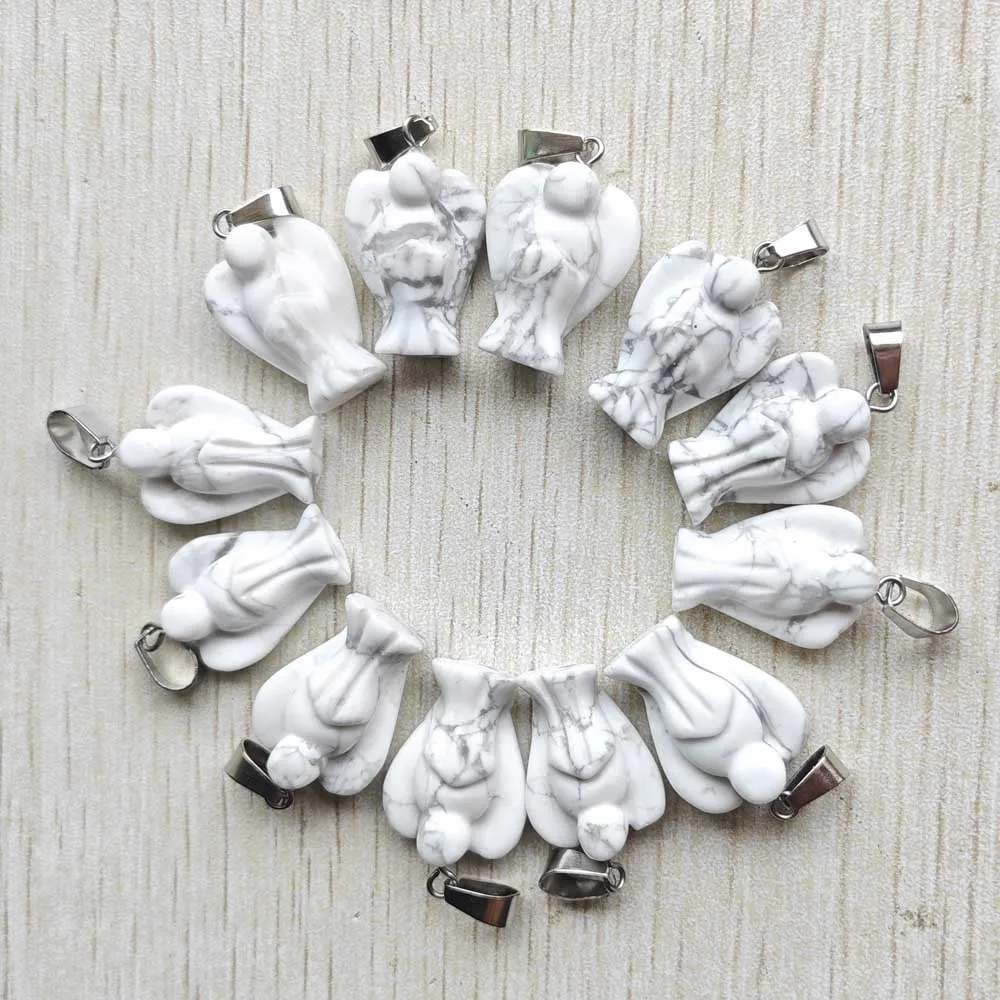Good quality natural white turquoises Carved angel pendants for necklace jewelry making free shipping Wholesale 12pcs/lot
Good quality natural white turquoises Carved angel pendants for necklace jewelry making free shipping Wholesale 12pcs/lot