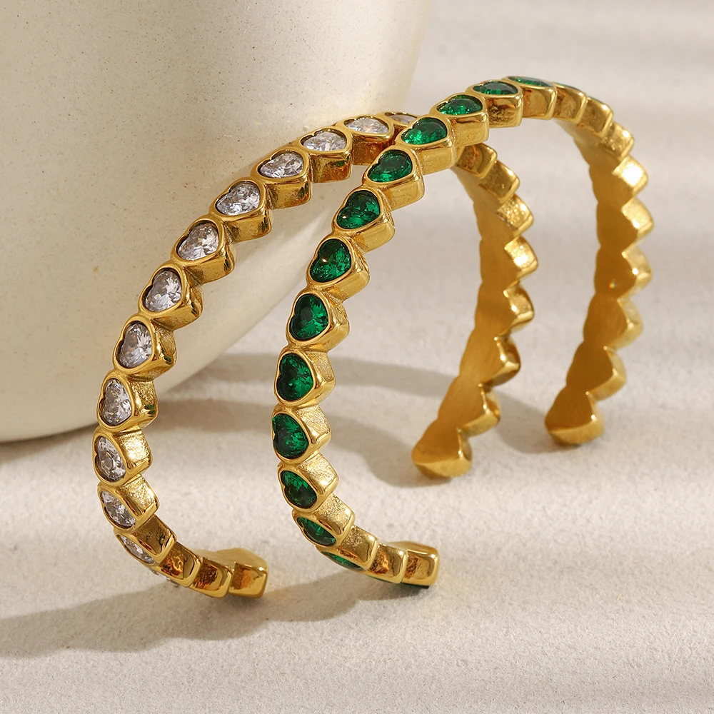 Women's Stainless Steel 18K Gold Plated Bracelet Heart-Shaped Diamond Zircon Jewelry Gift
Women's Stainless Steel 18K Gold Plated Bracelet Heart-Shaped Diamond Zircon Jewelry Gift