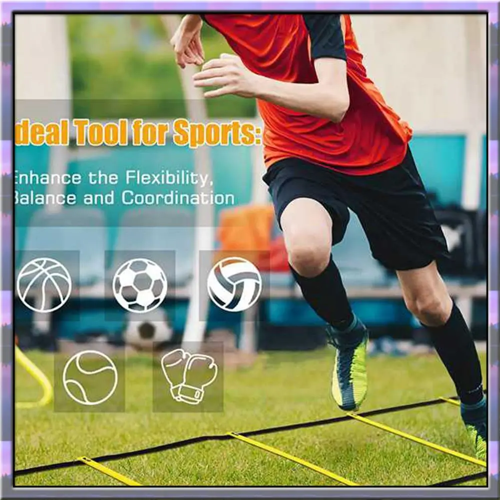 ABJX New Agility Ladder Set 20Ft Adjustable Speed Training Ladder With 12 Football Training Disc For Soccer, Sports Training
ABJX New Agility Ladder Set 20Ft Adjustable Speed Training Ladder With 12 Football Training Disc For Soccer, Sports Training