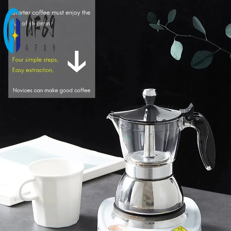 Кофеварка AF89-Moka Pot, на 4 чашки, для приготовления эспрессо на плите – кофеварка-перколятор для кубинского кофе, премиум-класса, итальянская кофеварка для эспрессо
Кофеварка AF89-Moka Pot, на 4 чашки, для приготовления эспрессо на плите – кофеварка-перколятор для кубинского кофе, премиум-класса, итальянская кофеварка для эспрессо