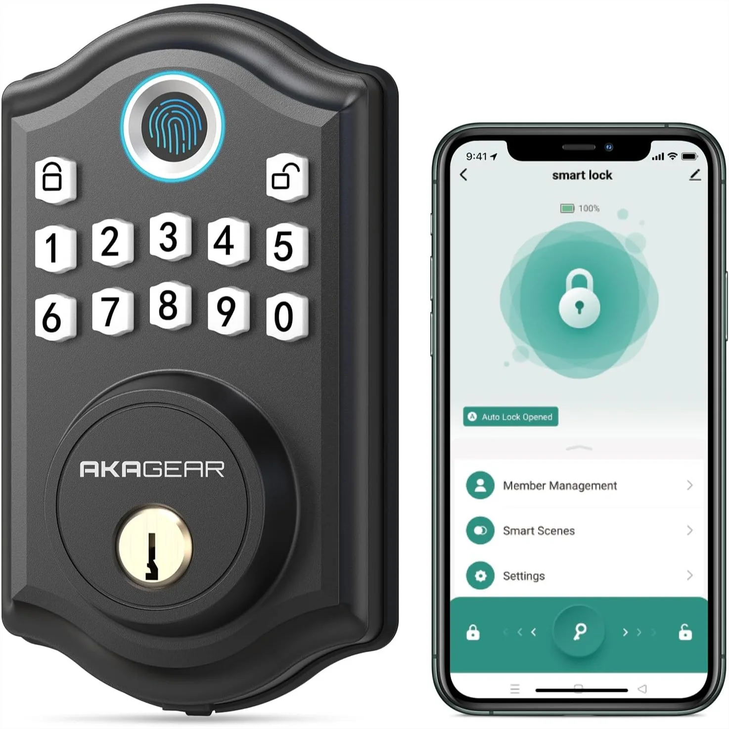 Fingerprint Keyless Entry Door Lock, Keypad Deadbolt Smart Lock with Password, Keys, Auto-Lock, Bluetooth APP Control, Easy
Fingerprint Keyless Entry Door Lock, Keypad Deadbolt Smart Lock with Password, Keys, Auto-Lock, Bluetooth APP Control, Easy