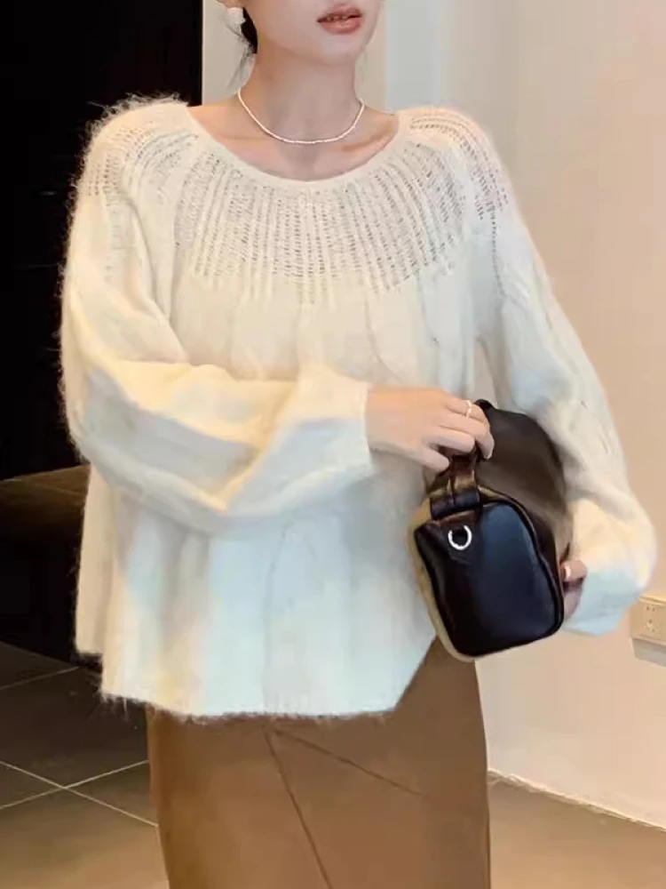 Женский ажурный вязаный свитер для осени и зимы, свободного кроя, мягкий, с длинными рукавами, дышащий, повседневный топ
Женский ажурный вязаный свитер для осени и зимы, свободного кроя, мягкий, с длинными рукавами, дышащий, повседневный топ