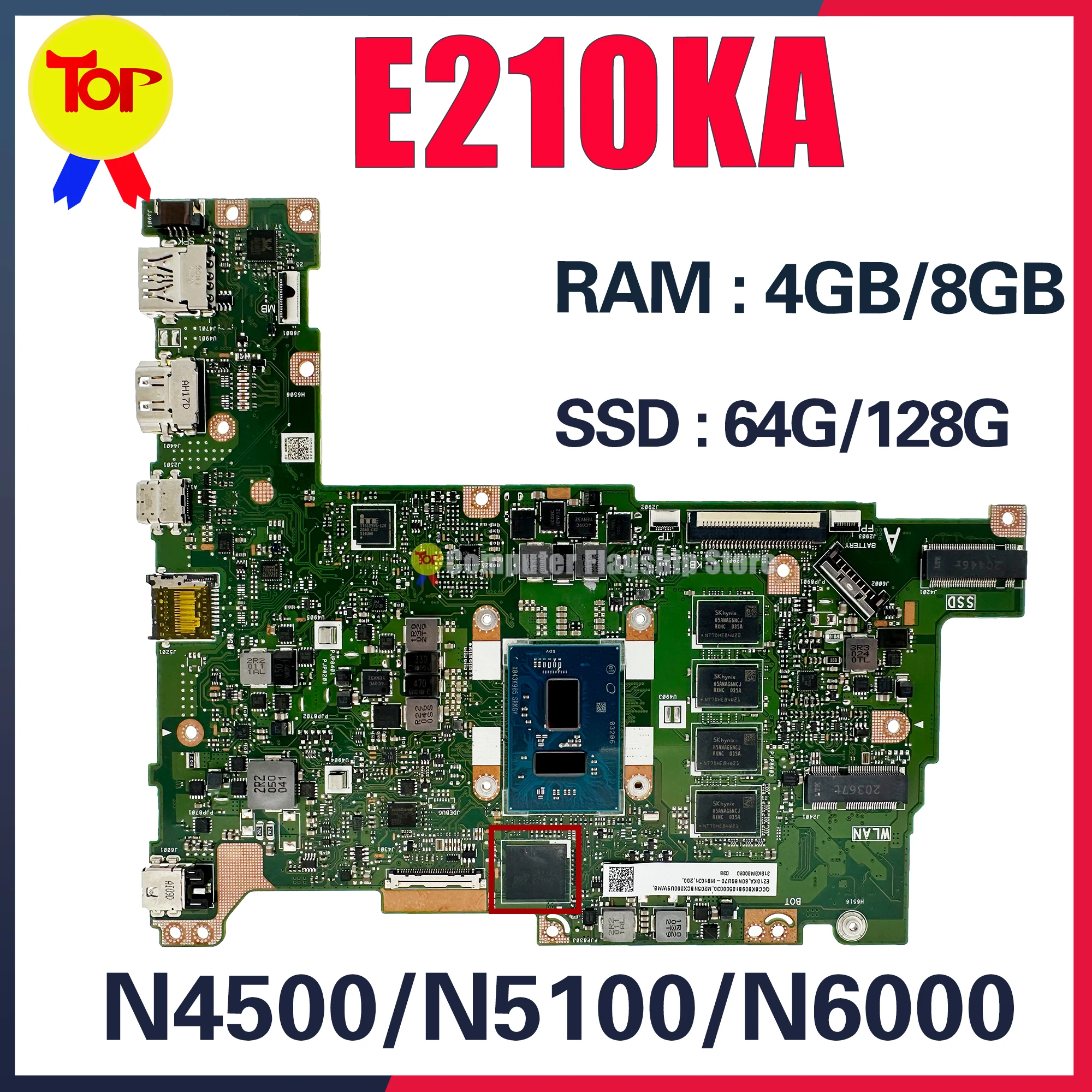 Материнская плата KEFU E210 Материнская плата ASUS Vivobook Go 12 E210KA L210KA L210K E210K для ноутбука N4500 N5100 N6000 100% ТЕСТ ОК
Материнская плата KEFU E210 Материнская плата ASUS Vivobook Go 12 E210KA L210KA L210K E210K для ноутбука N4500 N5100 N6000 100% ТЕСТ ОК