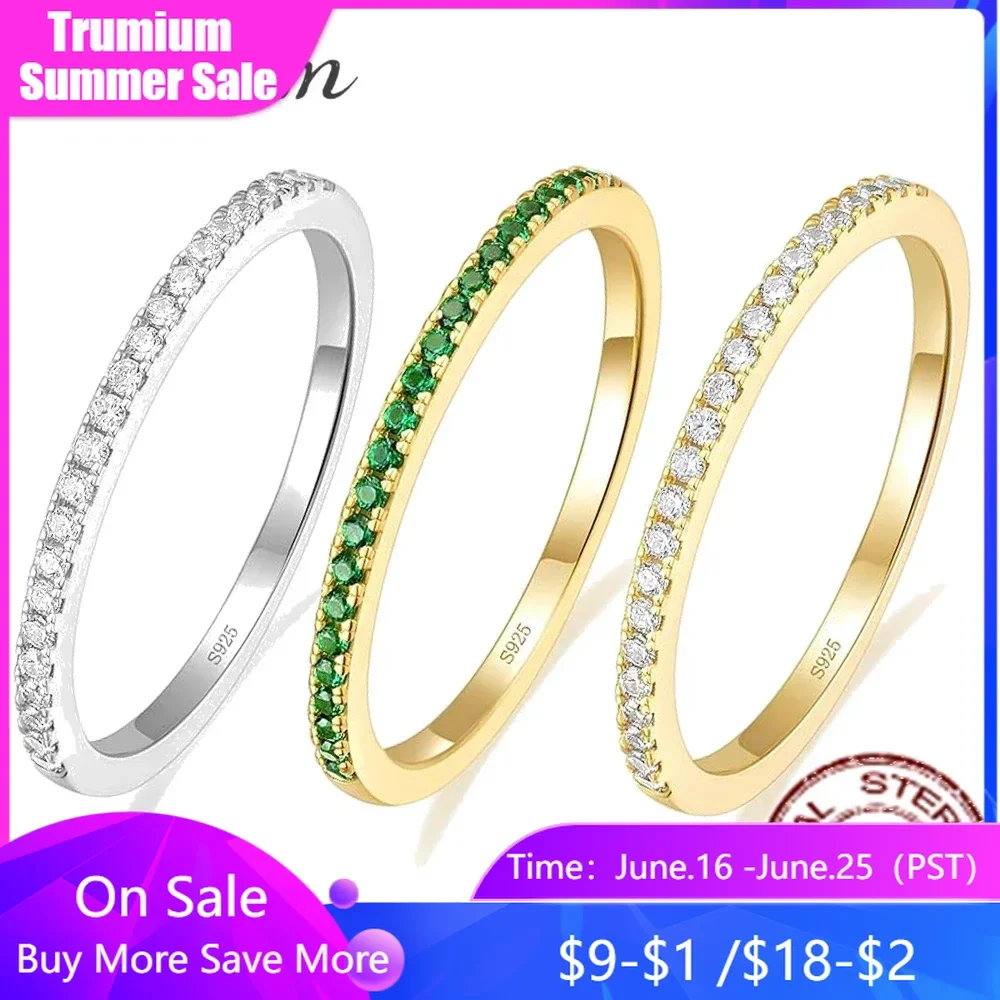 Trumium 1.5mm 925 Sterling Silver Wedding Ring for Women Green Cubic Zircon Half Eternity Stackable Engagement Ring Fine Jewelry
Trumium 1.5mm 925 Sterling Silver Wedding Ring for Women Green Cubic Zircon Half Eternity Stackable Engagement Ring Fine Jewelry