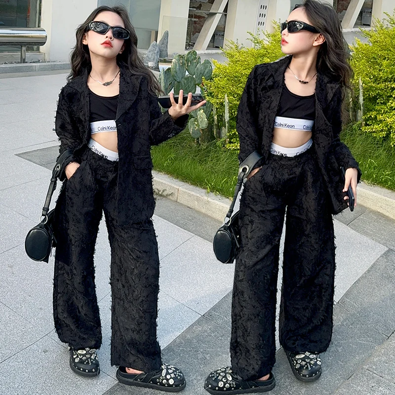 French design spring junior girls suit Tassel brushed suit jacket+Wide leg pants 2pcs teen kid clothes set child costume outfits
French design spring junior girls suit Tassel brushed suit jacket+Wide leg pants 2pcs teen kid clothes set child costume outfits