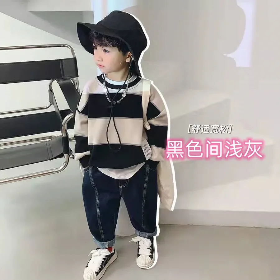 Children's Sweater Baby Sweater Korean Version Fashionable Boy Long-sleeved Striped Sweater Children's Clothing Cotton Clothes
Children's Sweater Baby Sweater Korean Version Fashionable Boy Long-sleeved Striped Sweater Children's Clothing Cotton Clothes