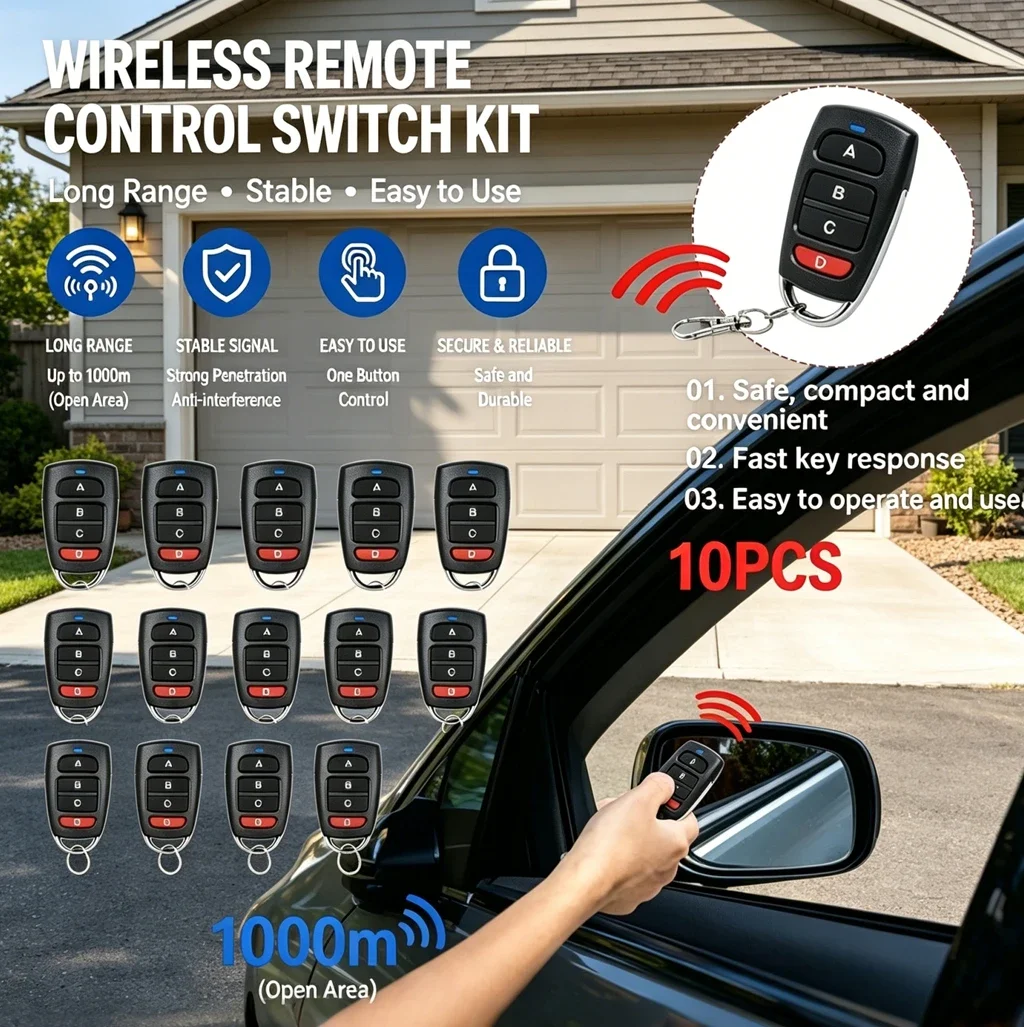 DIXSG Duplicator Key 433MHz Door Remote Control Universal 4 Keys Copy Garage Remote Control Cloning Electric Gate Remote
DIXSG Duplicator Key 433MHz Door Remote Control Universal 4 Keys Copy Garage Remote Control Cloning Electric Gate Remote