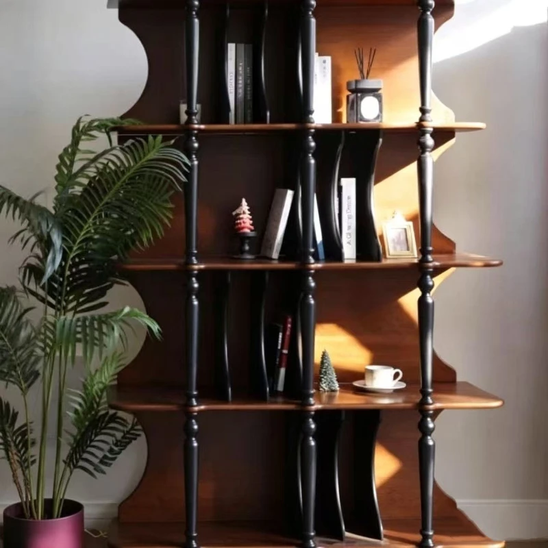 French retro solid wood bookcase floor-to-ceiling multi-layer bookshelf living room wall integrated display rack medieval storag
French retro solid wood bookcase floor-to-ceiling multi-layer bookshelf living room wall integrated display rack medieval storag